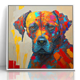 Vibrant Abstract Expressionist Dog Portrait Canvas Wall Art