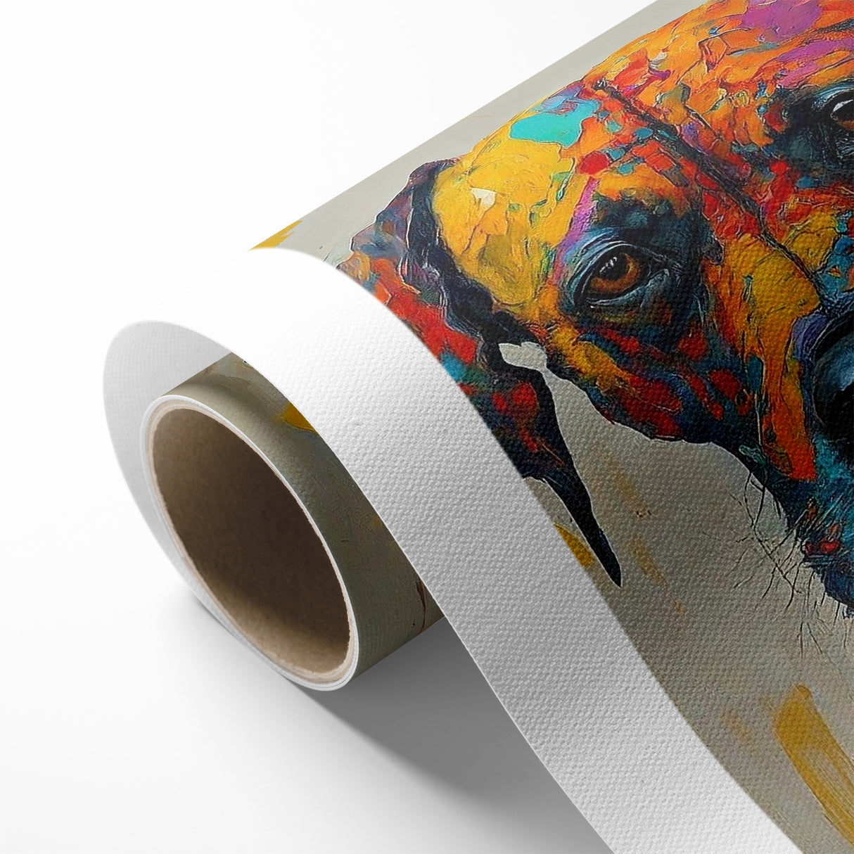 Vibrant Abstract Expressionist Dog Portrait Canvas Wall Art