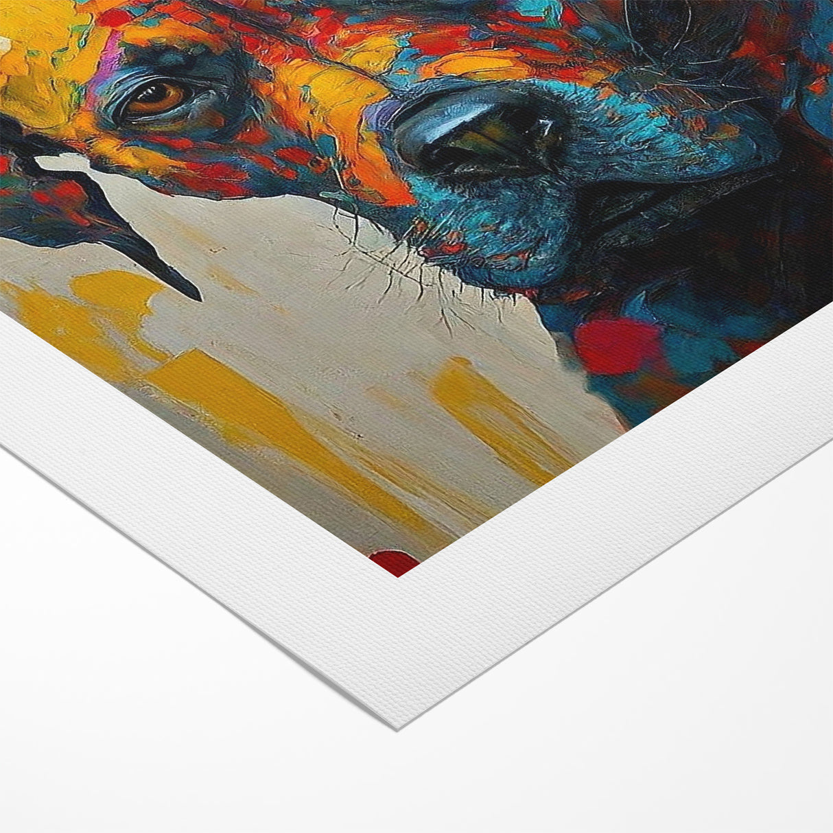 Vibrant Abstract Expressionist Dog Portrait Canvas Wall Art