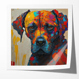 Vibrant Abstract Expressionist Dog Portrait Canvas Wall Art