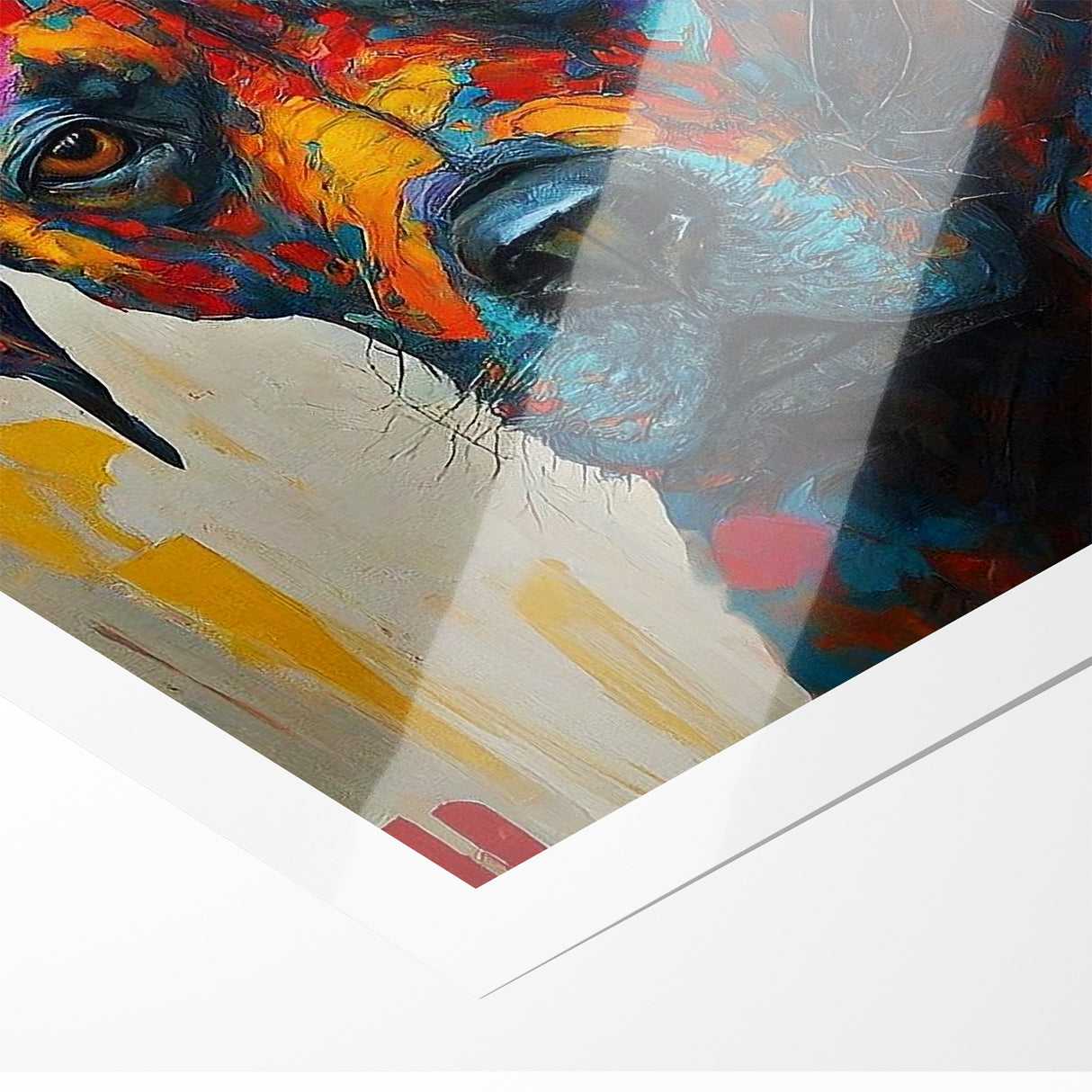 Vibrant Abstract Expressionist Dog Portrait Canvas Wall Art