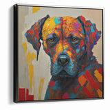 Vibrant Abstract Expressionist Dog Portrait Canvas Wall Art