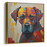 Vibrant Abstract Expressionist Dog Portrait Canvas Wall Art