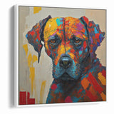 Vibrant Abstract Expressionist Dog Portrait Canvas Wall Art