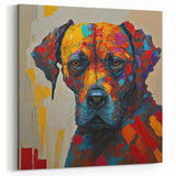 Vibrant Abstract Expressionist Dog Portrait Canvas Wall Art