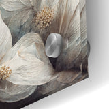 Elegant White Blossoms Abstract Floral Canvas | Modern Wall Art