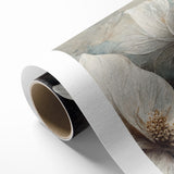 Elegant White Blossoms Abstract Floral Canvas | Modern Wall Art