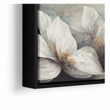 Elegant White Blossoms Abstract Floral Canvas | Modern Wall Art