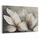 Elegant White Blossoms Abstract Floral Canvas | Modern Wall Art