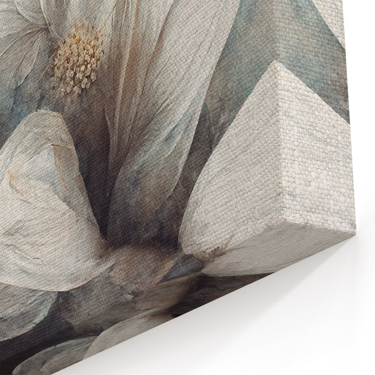 Elegant White Blossoms Abstract Floral Canvas | Modern Wall Art