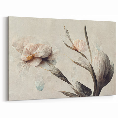 Graceful Bloom Abstract Floral Canvas | Modern Art Decor