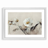 Ethereal White Blossoms Abstract Floral Canvas | Modern Wall Art