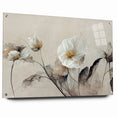 Ethereal White Blossoms Abstract Floral Canvas | Modern Wall Art