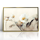 Ethereal White Blossoms Abstract Floral Canvas | Modern Wall Art