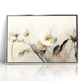Ethereal White Blossoms Abstract Floral Canvas | Modern Wall Art