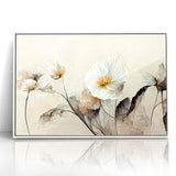 Ethereal White Blossoms Abstract Floral Canvas | Modern Wall Art