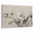 Ethereal White Blossoms Abstract Floral Canvas | Modern Wall Art