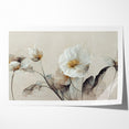 Ethereal White Blossoms Abstract Floral Canvas | Modern Wall Art