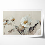 Ethereal White Blossoms Abstract Floral Canvas | Modern Wall Art