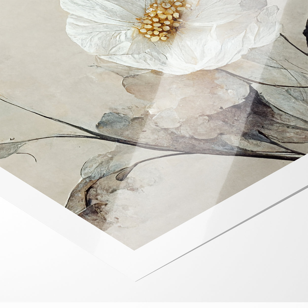 Ethereal White Blossoms Abstract Floral Canvas | Modern Wall Art