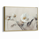 Ethereal White Blossoms Abstract Floral Canvas | Modern Wall Art