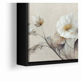 Ethereal White Blossoms Abstract Floral Canvas | Modern Wall Art