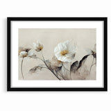 Ethereal White Blossoms Abstract Floral Canvas | Modern Wall Art