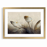 Golden Glow Abstract Floral Canvas | Modern Wall Art