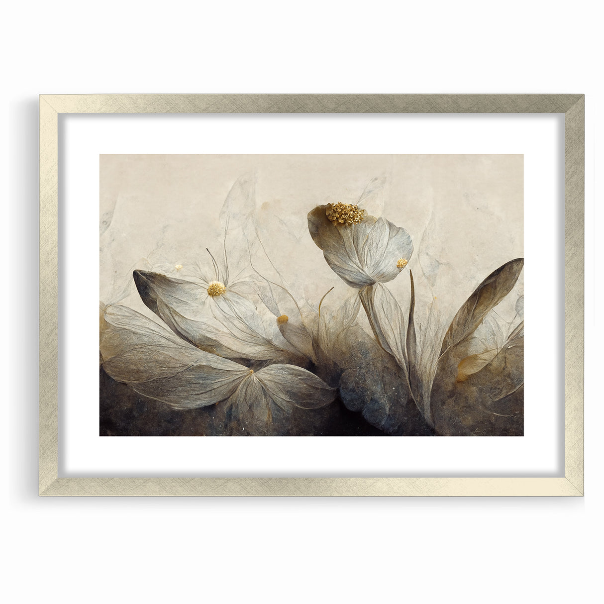 Golden Glow Abstract Floral Canvas | Modern Wall Art