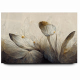Golden Glow Abstract Floral Canvas | Modern Wall Art