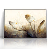 Golden Glow Abstract Floral Canvas | Modern Wall Art