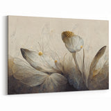 Golden Glow Abstract Floral Canvas | Modern Wall Art