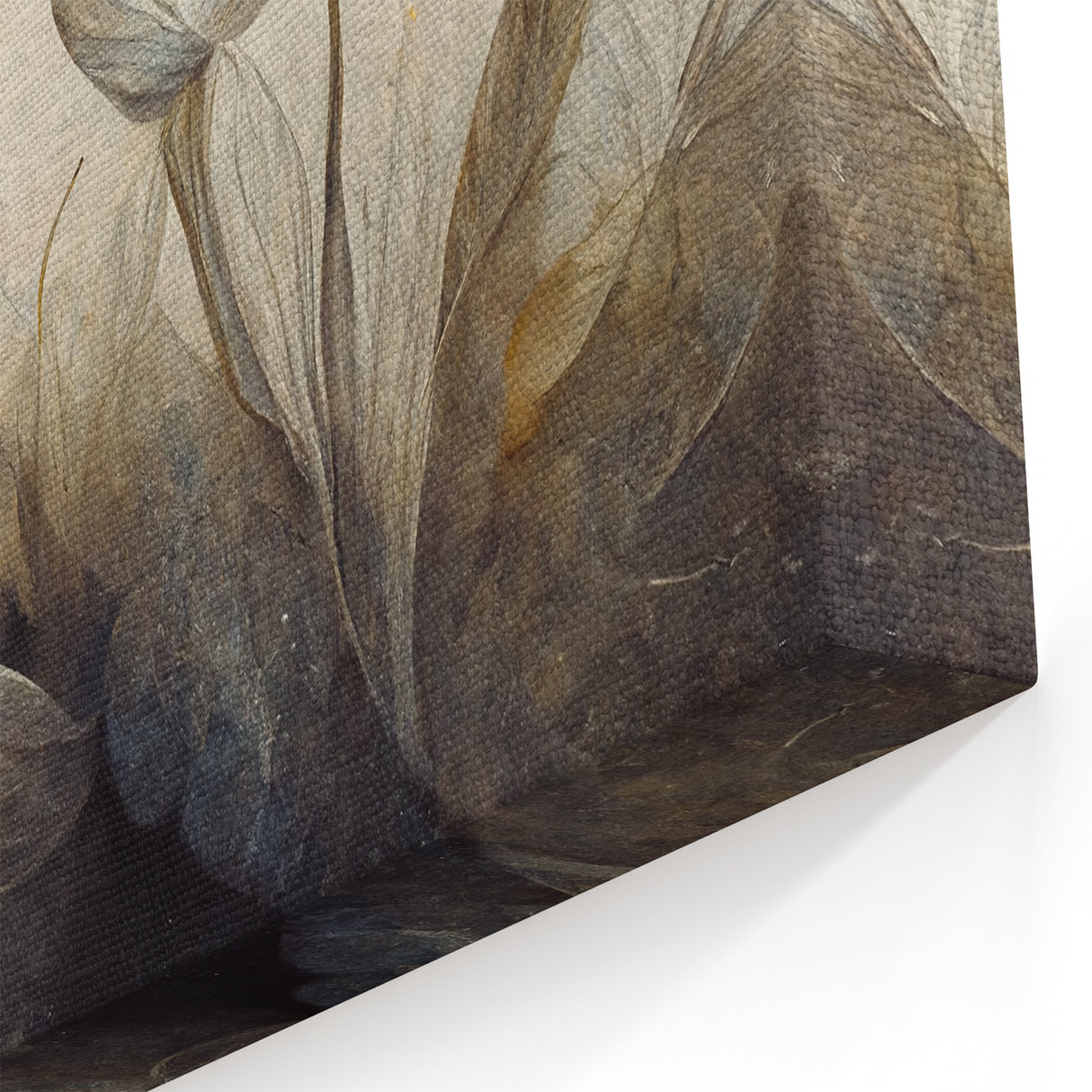 Golden Glow Abstract Floral Canvas | Modern Wall Art