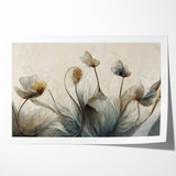 Midnight Blooms Abstract Floral Canvas | Elegant Wall Art