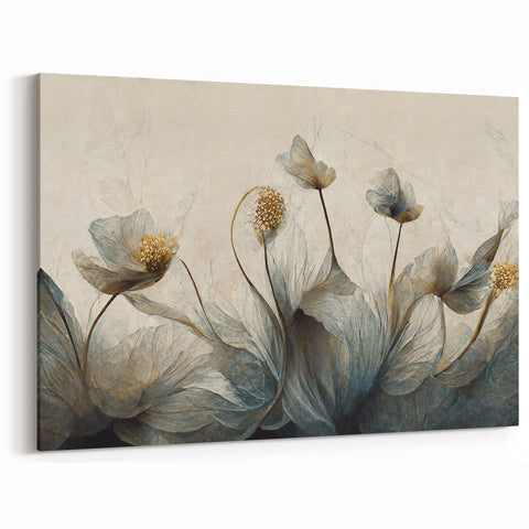 Midnight Blooms Abstract Floral Canvas | Elegant Wall Art