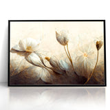 Golden Petals Abstract Floral Canvas | Contemporary Wall Art