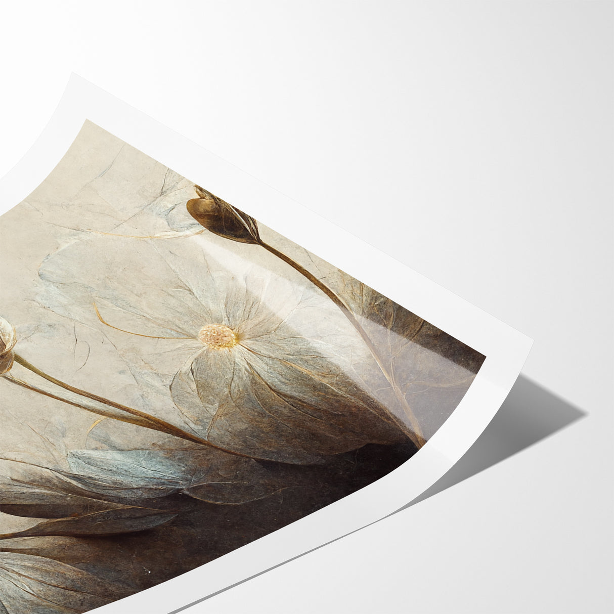 Golden Petals Abstract Floral Canvas | Contemporary Wall Art