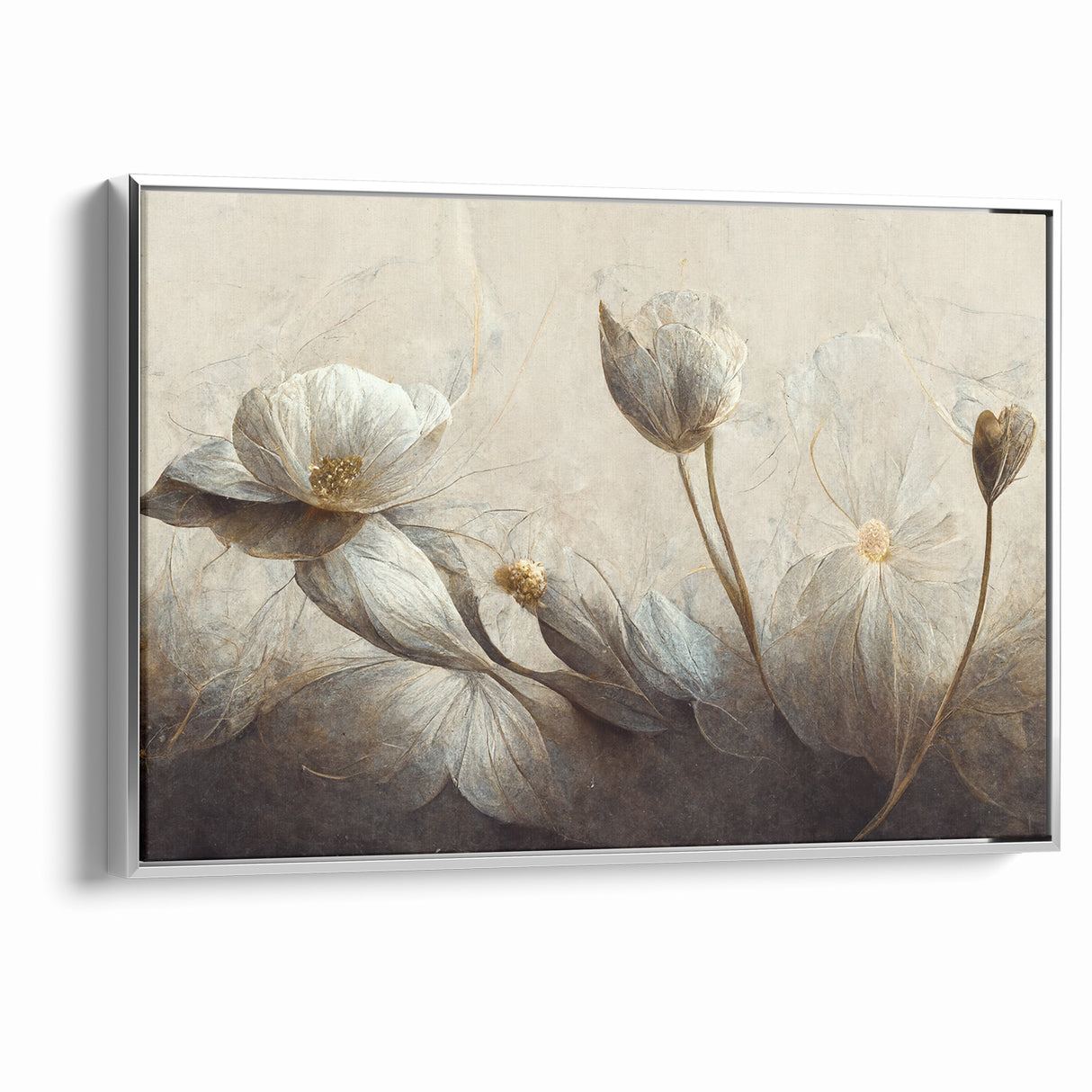 Golden Petals Abstract Floral Canvas | Contemporary Wall Art