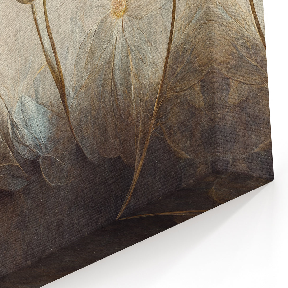 Golden Petals Abstract Floral Canvas | Contemporary Wall Art