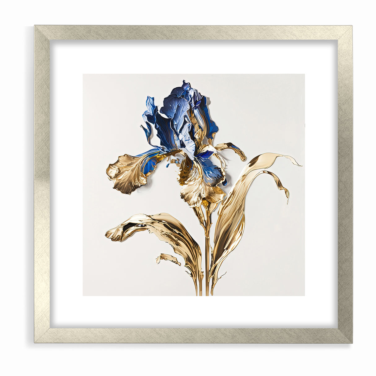 Golden Iris Abstract Floral Canvas | Luxurious Wall Art
