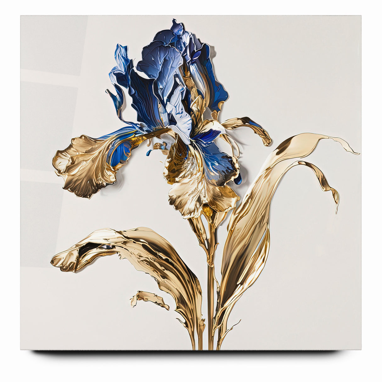 Golden Iris Abstract Floral Canvas | Luxurious Wall Art