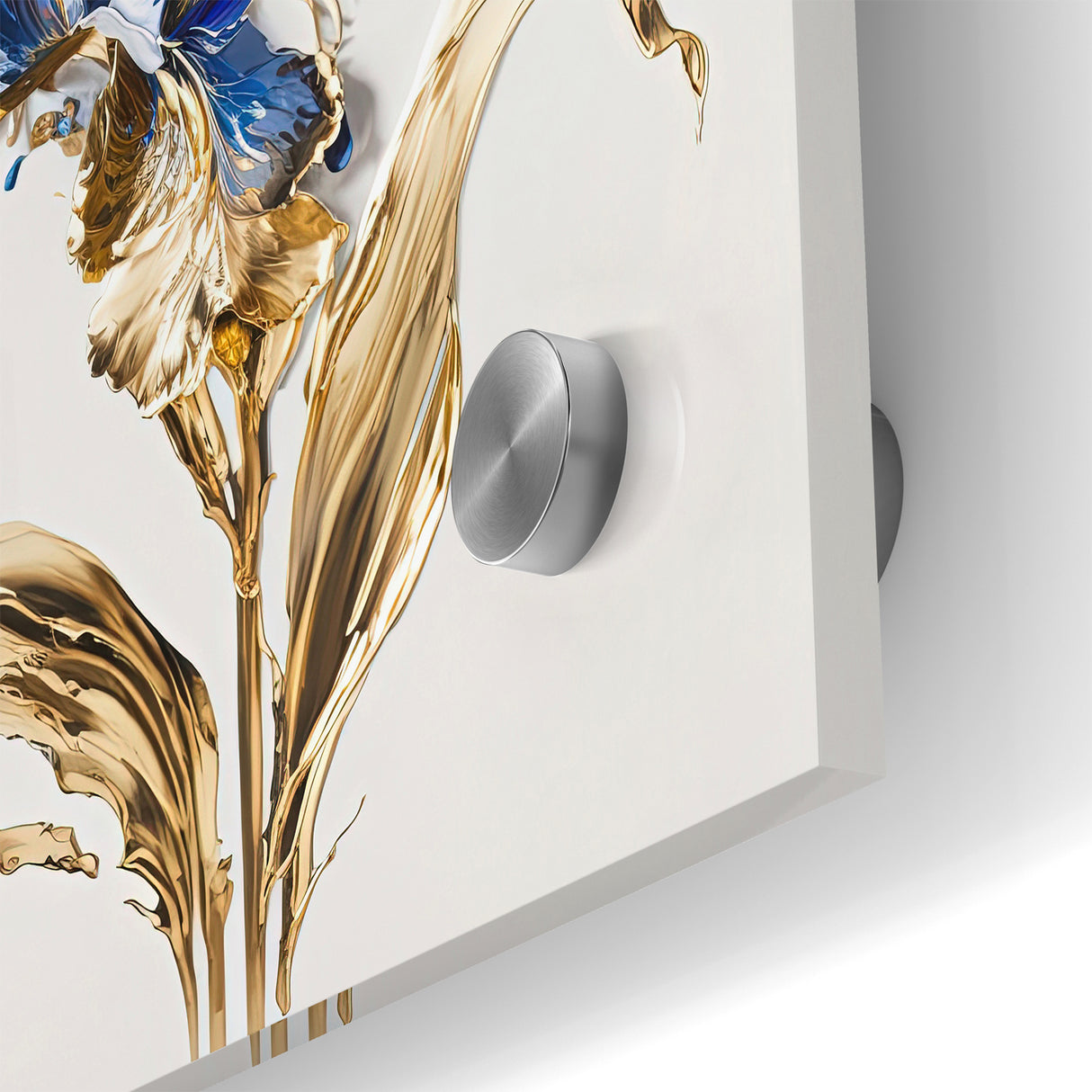 Golden Iris Abstract Floral Canvas | Luxurious Wall Art