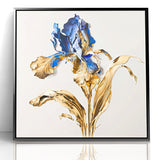 Golden Iris Abstract Floral Canvas | Luxurious Wall Art
