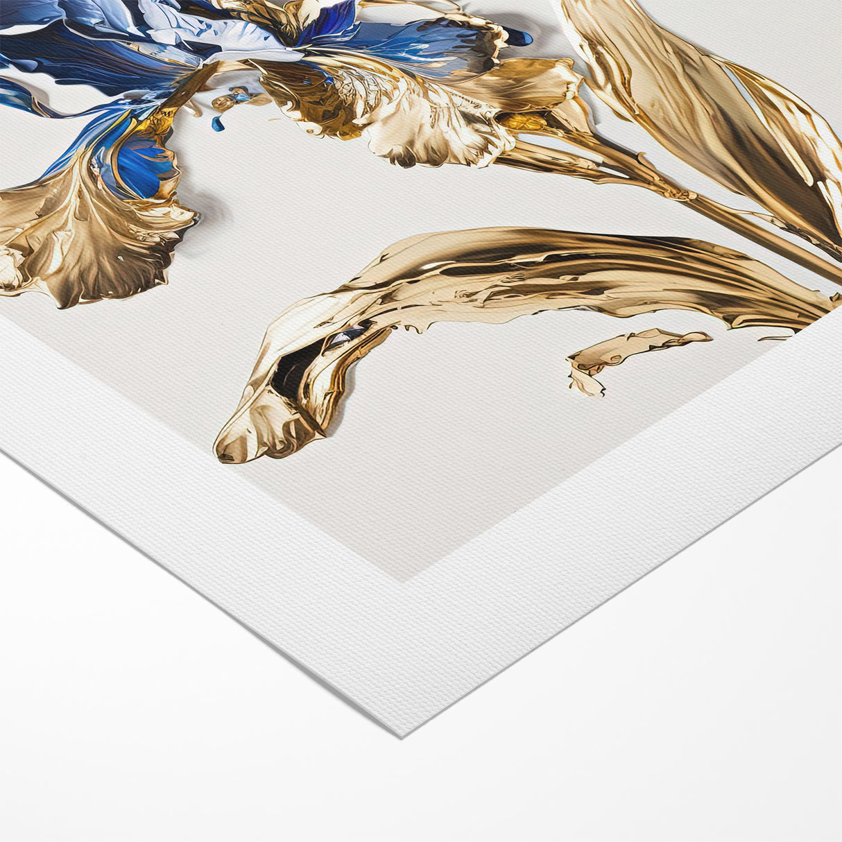 Golden Iris Abstract Floral Canvas | Luxurious Wall Art
