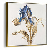 Golden Iris Abstract Floral Canvas | Luxurious Wall Art