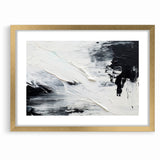 Modern Black and White Abstract Canvas - Unique Monochrome Wall Art