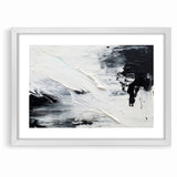 Modern Black and White Abstract Canvas - Unique Monochrome Wall Art