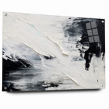 Modern Black and White Abstract Canvas - Unique Monochrome Wall Art
