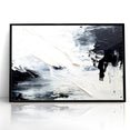 Modern Black and White Abstract Canvas - Unique Monochrome Wall Art