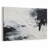 Modern Black and White Abstract Canvas - Unique Monochrome Wall Art